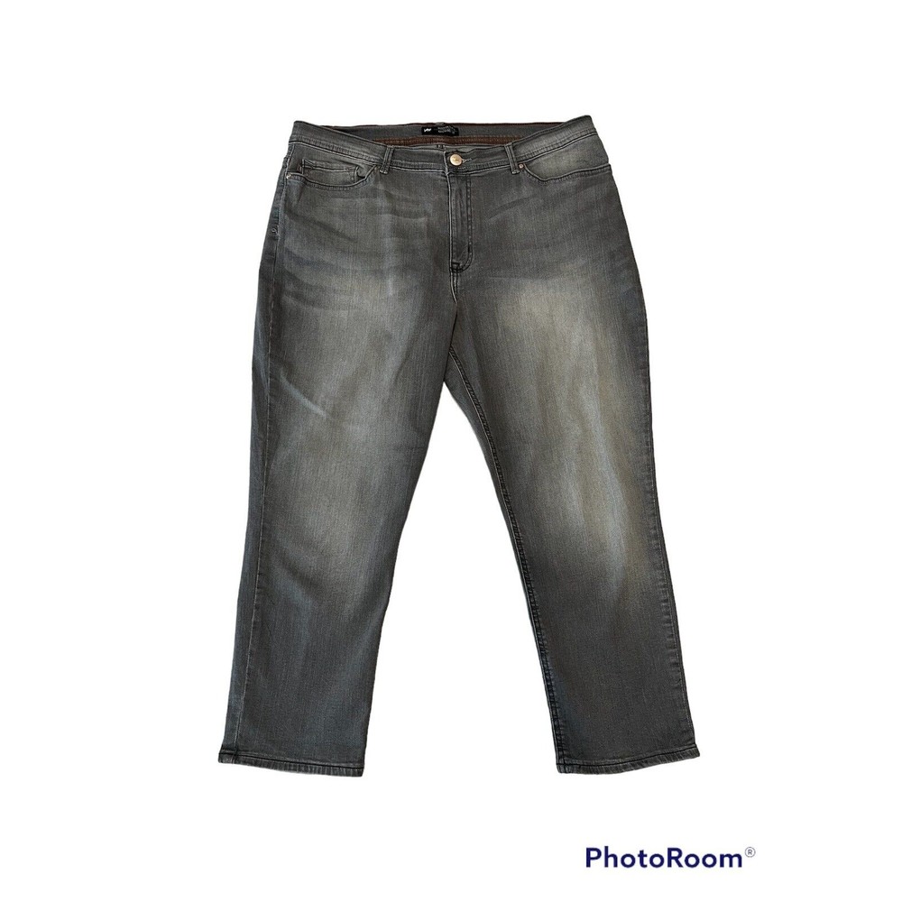 Lee Women's Gray Jeans Size 18 Modern Series Mid Rise Soft Stretch Plus Size